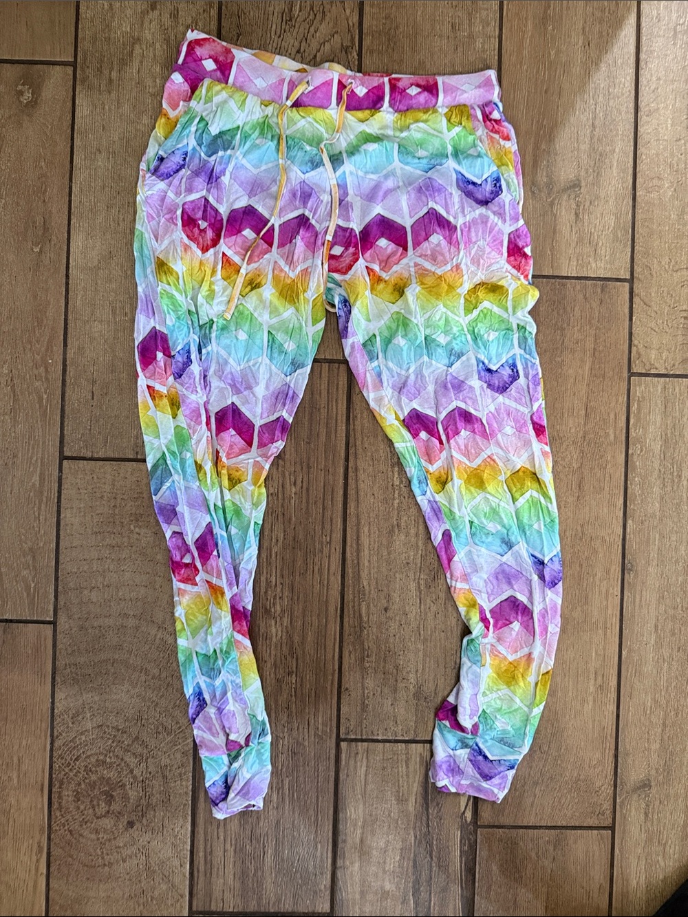 Chevron Rainbow Pajama Joggers - Multicolor